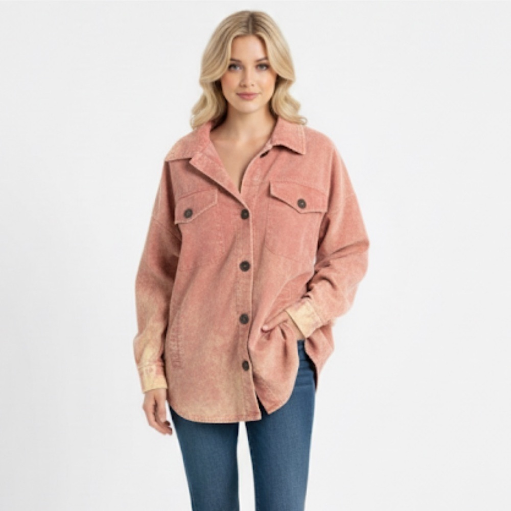 Zenana trendy Button-Up shirt boho size small with pockets